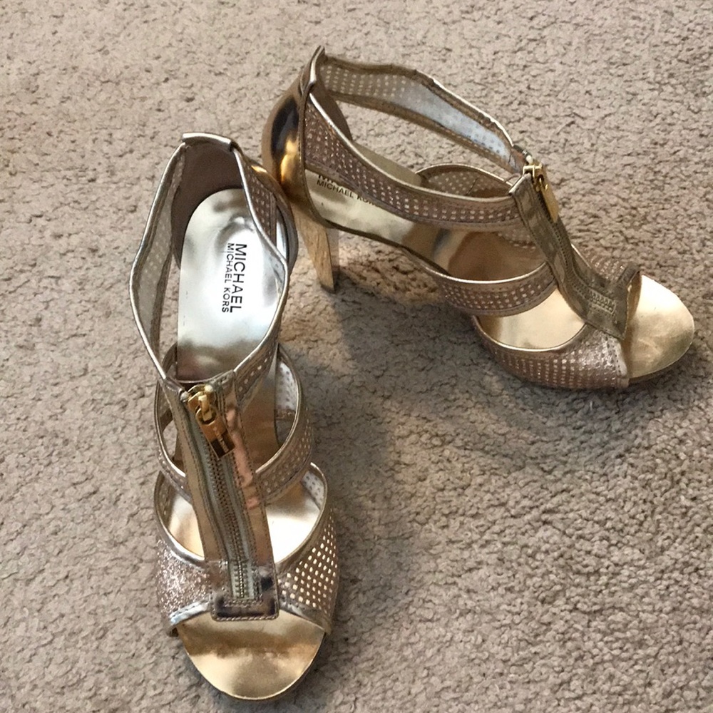 Michael joes gold platform shoes